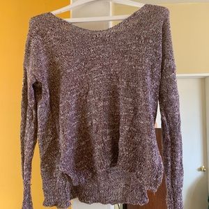 HOLLISTER✨Maroon/White Cropped Knitted Sweater